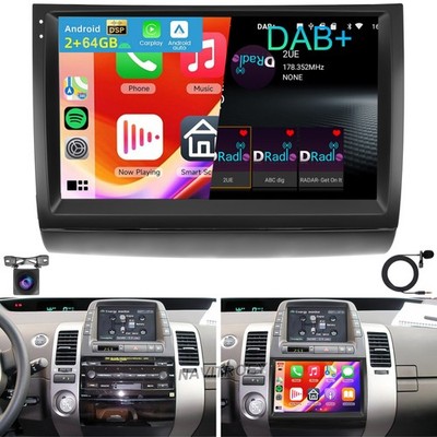 DAB+ Android 15 Autoradio GPS Navi Carplay WiFi 2+64G Für Toyota Prius 2004-2009