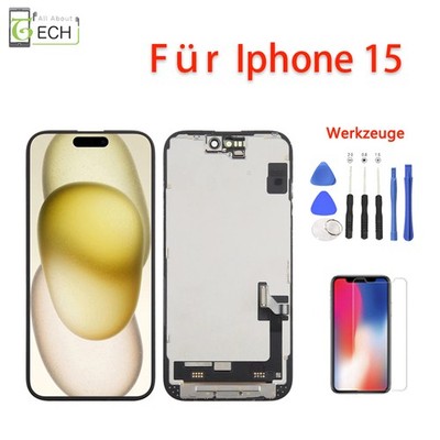 Für iPhone 15 LCD Display Retina Touchscreen Bildschirm Schwarz