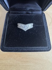 18ct White Gold & Diamond Certified Ring Size UK P1/2, US 8