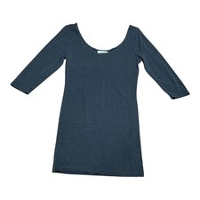 XXI Dress Womens Medium Blue Scoop Neck 3/4 Sleeve Mini Bodycon Stretch Casual