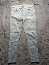 True Religion Halle Mid Rise Super Skinny Jeans Women's Size 29 Light Gray