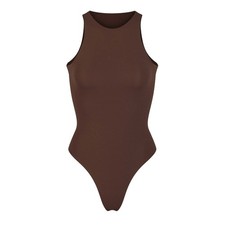 SKIMS Fits Everybody High Neck Bodysuit in Cocoa - Size Large