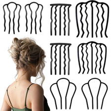 8 Piece Hair Side Combs French Twist Comb Metal Hair Fork Clip Teeth Hair Pin St
