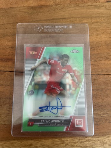 2021-22 Topps Chrome Bundesliga Auto RC Taiwo Awoniyi Green /99 Union Berlin