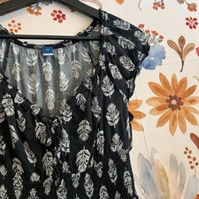 Old Navy XS Black Cream Floral Print Spring Maxi Boho Festival TradWife Dress
