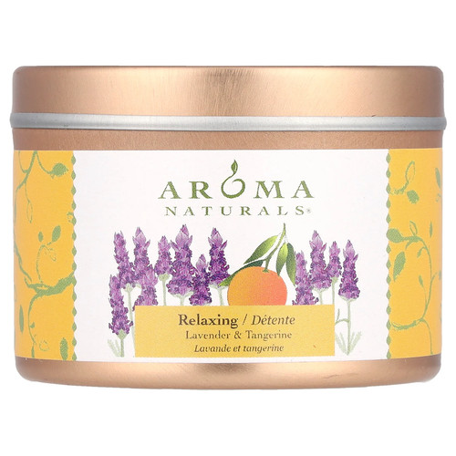 Soy VegePure®, Travel Tin Candle, Relaxing, Lavender & Tangerine, 2.8 oz (79.38