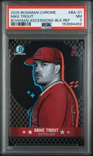 2025 Bowman Chrome Ascensions Black Refractor Mike Trout Angels 10/10 SSP PSA 7