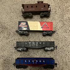 Lionel O Gauge 1:48 Lionel Lines 4-Car Lot Caboose/Box/Gondola 6017 6050 1002