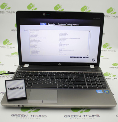 Hp Probook 4530s 15'' Laptop i3-2330m 4gb Ram No Drives Boots Bios W/ AC Adapter
