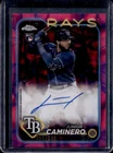 2024 Topps Chrome Junior Caminero Auto Lava Refractor Magenta/Purple RC #58/299