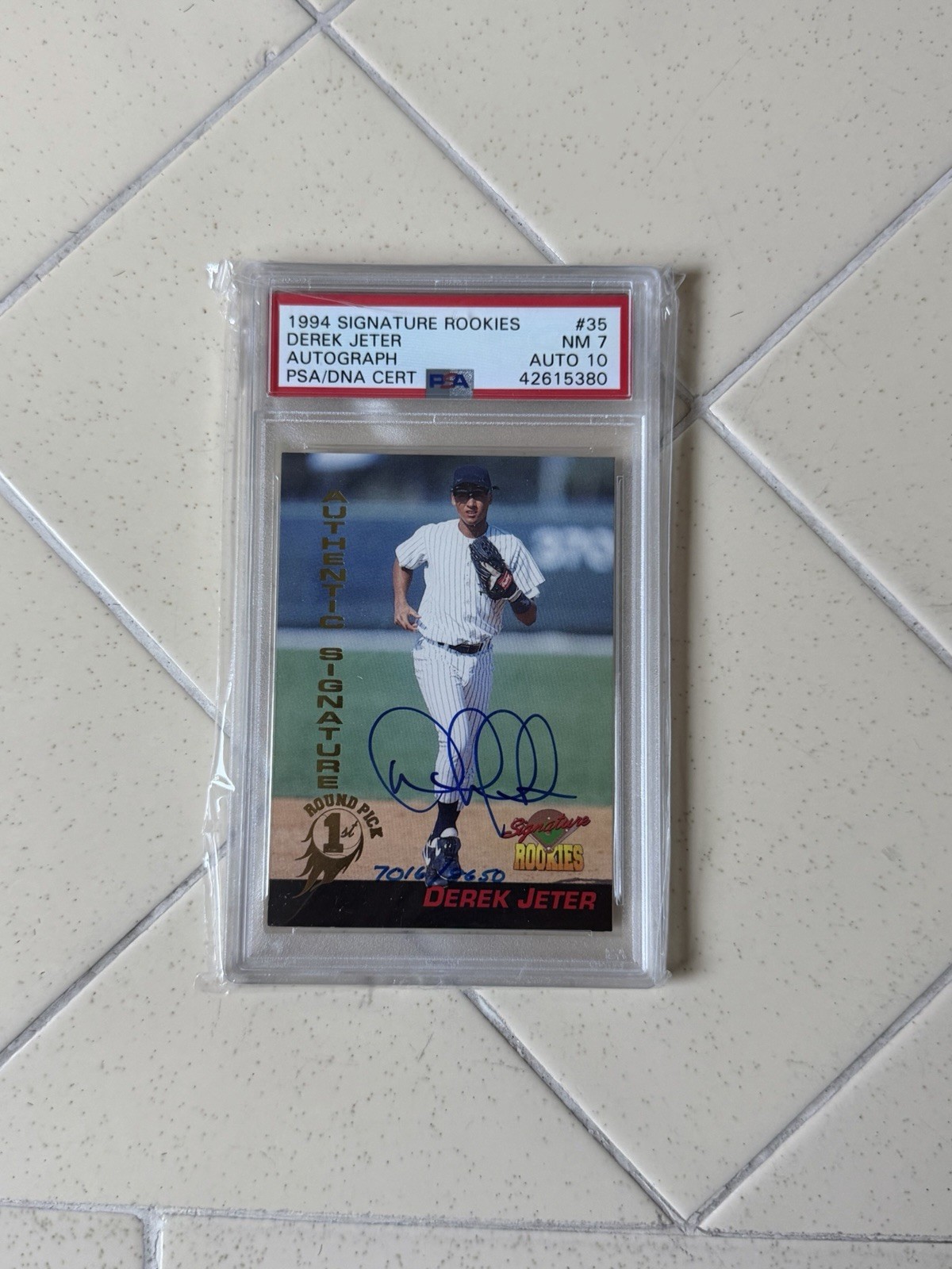 1994 Signature Rookies - Derek Jeter #35 Signatures /8650 (AU) PSA7, auto PSA 10