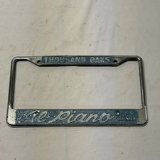 Rare Vintage License Plate Frame Thousand Oaks Al Piano Honda Aluminum Cracked Rare Vintage License Plate Frame Thousand Oaks Al Piano Honda Aluminum Cracked