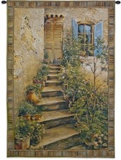 Tuscan Villa II by Roger Duvall Woven Tapestry Wall Art Hanging Rustic It...