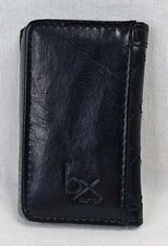Buxton Black Small Mini Leather Credit Card Holder Bi-fold Wallet Unisex Quilted