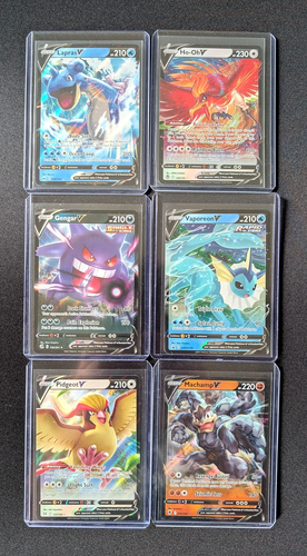 6x Pokémon Full Art V Ultra Rare Lot - Gengar, Vaporeon, Ho-Oh, Lapras NM - Picture 1 of 6