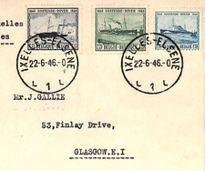 BELGIUM Cover 1946 Ixelles *OSTENDE-DOVER MAILBOAT* Centenary Set{3} SHIPS WF262