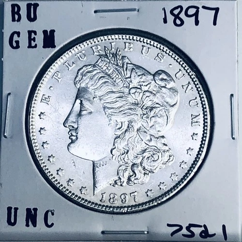 1897 BU GEM MORGAN SILVER DOLLAR UNC MS+++ U.S. MINT RARE COIN 7521