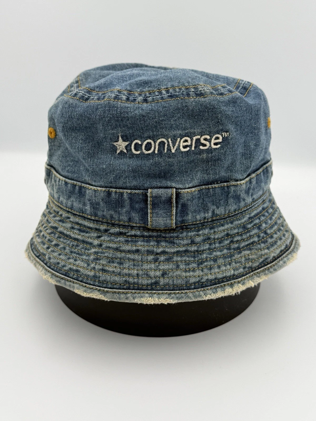 Vintage Converse Washed Blue Denim Bucket Hat Rare