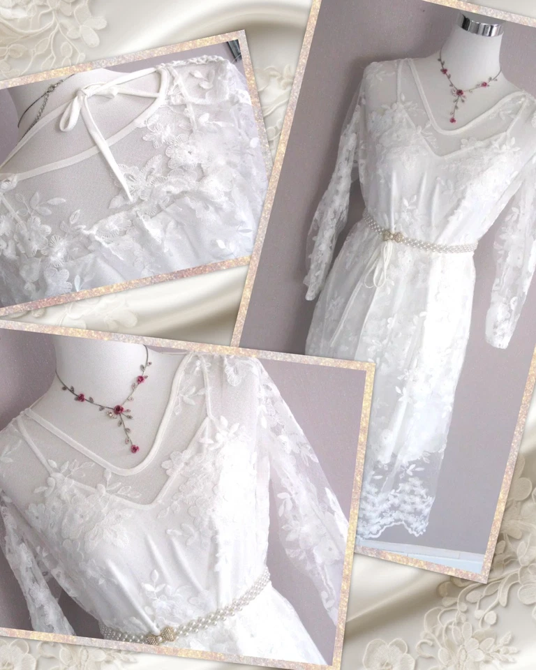 ♥ Brautkleid ♥ Standesamtkleid ♥ Strand Trauung ♥ Gr. S 36 38 ♥ Weiß Spitze ♥ - Bild 2 von 4