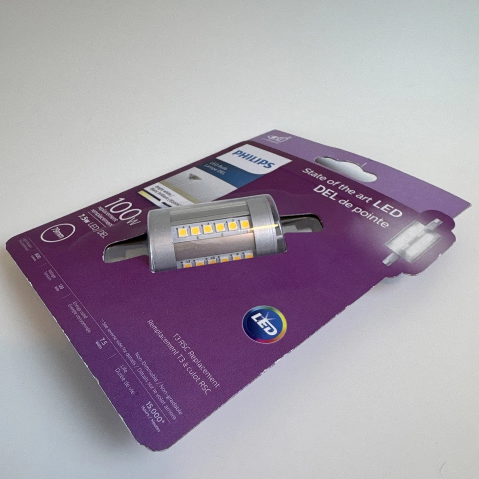 NEW Philips 471946 T3 RSC LED Light Bulb 7.5W = 100W 3000K 800 Lm. Double Ended - Image 4 of 4