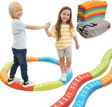 Colorful Wavy Stepping Stones for Kids - 8 Pc Balance Beam Set