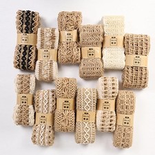 12Rolls Jute Ribbons 2Yd/Roll Linen/Burlap Woven Craft Party Home Decor Supplies