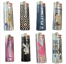 1 Count BIC Lighter Holographic Playboy Bunny Design Lighters Regular Size