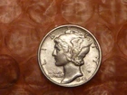 1942 Mercury Silver Dime AU. #1