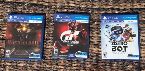 ps4 VR games bundle used Astro Bot, Until Dawn Blood Rush, Grand Turismo Sport