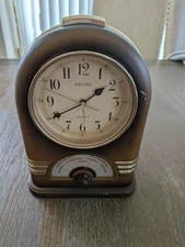 VINTAGE SEIKO MANTLE MUSICAL ALARM CLOCK  6 TUNES QQM122B  Piano Man & 5 More