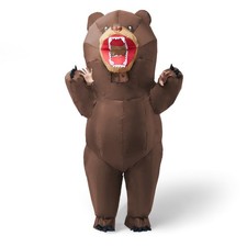 Inflatable Costume, Brown Full Body Bear Blow Up Suit, Deluxe Funny Halloween...