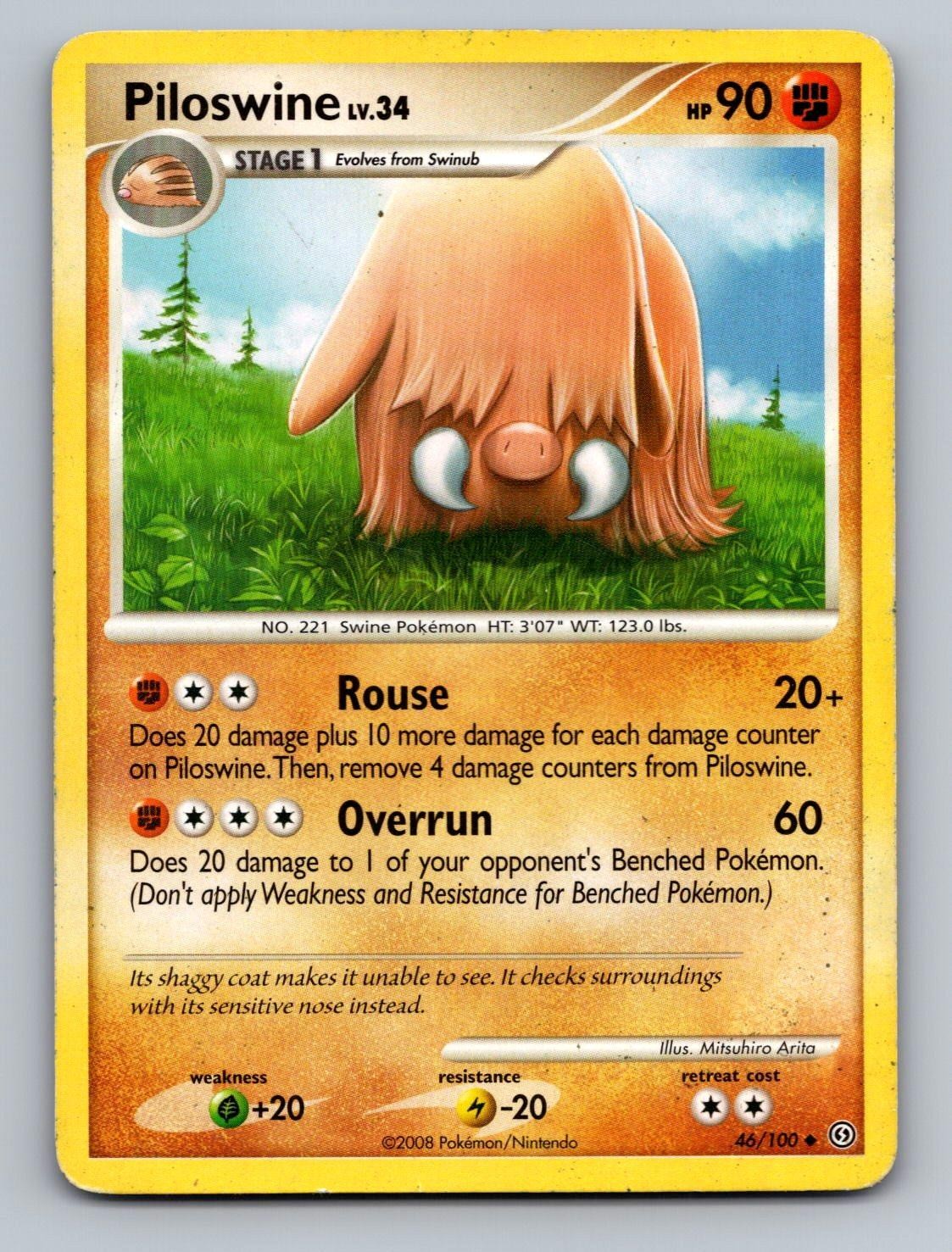 Piloswine 46/100 Uncommon Stormfront Pokemon Lightly Played