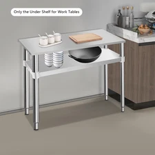 27.87 x 9.76in Under Shelf for Work Tables, Extra Adjustable Lower Shelf