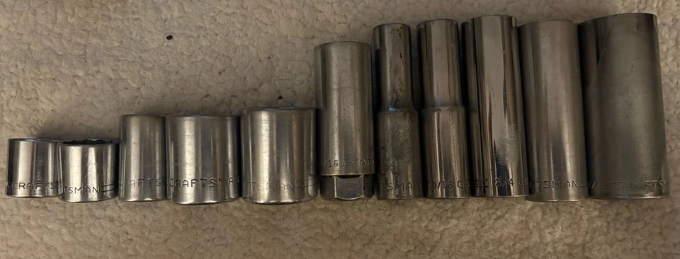 Vintage Lot of Craftsman Drive Socket Ratchet Wrench Set - 13 Pieces,Made in USA - Image 3 of 4