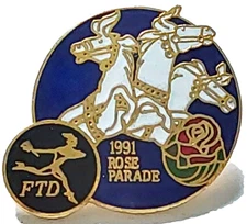Rose Parade 1991 FTD Florists 102nd TOR Lapel Pin