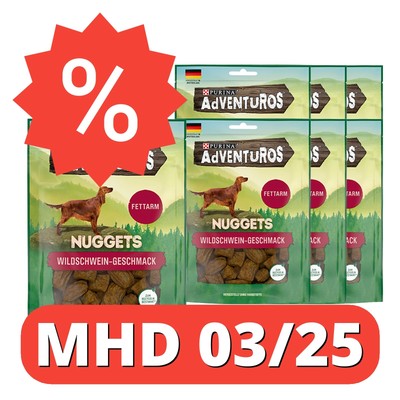 ADVENTuROS Nuggets Hundeleckerli mit Wildschweingeschmack 6er Pack (6 x 90g)
