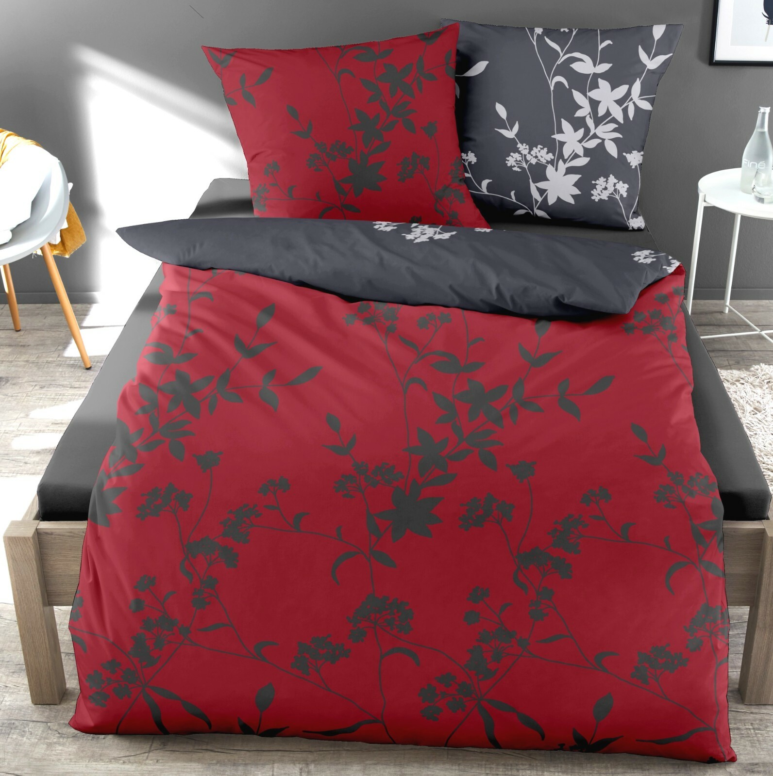 Dormisette Mako-Satin Wende- Bettwäsche 135x200 155x220 2-tlg od 4-tlg  (1022r-80 | eBay