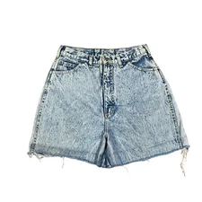 PS Gitano Jeans Shorts Women Size 12 Raw Hem Acid Wash Vintage High Rise