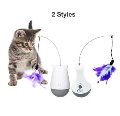 DOEL Interactive Cat Toys Cat Wobble Toy Automatic Cat Feather Toys for Indoor Kitten