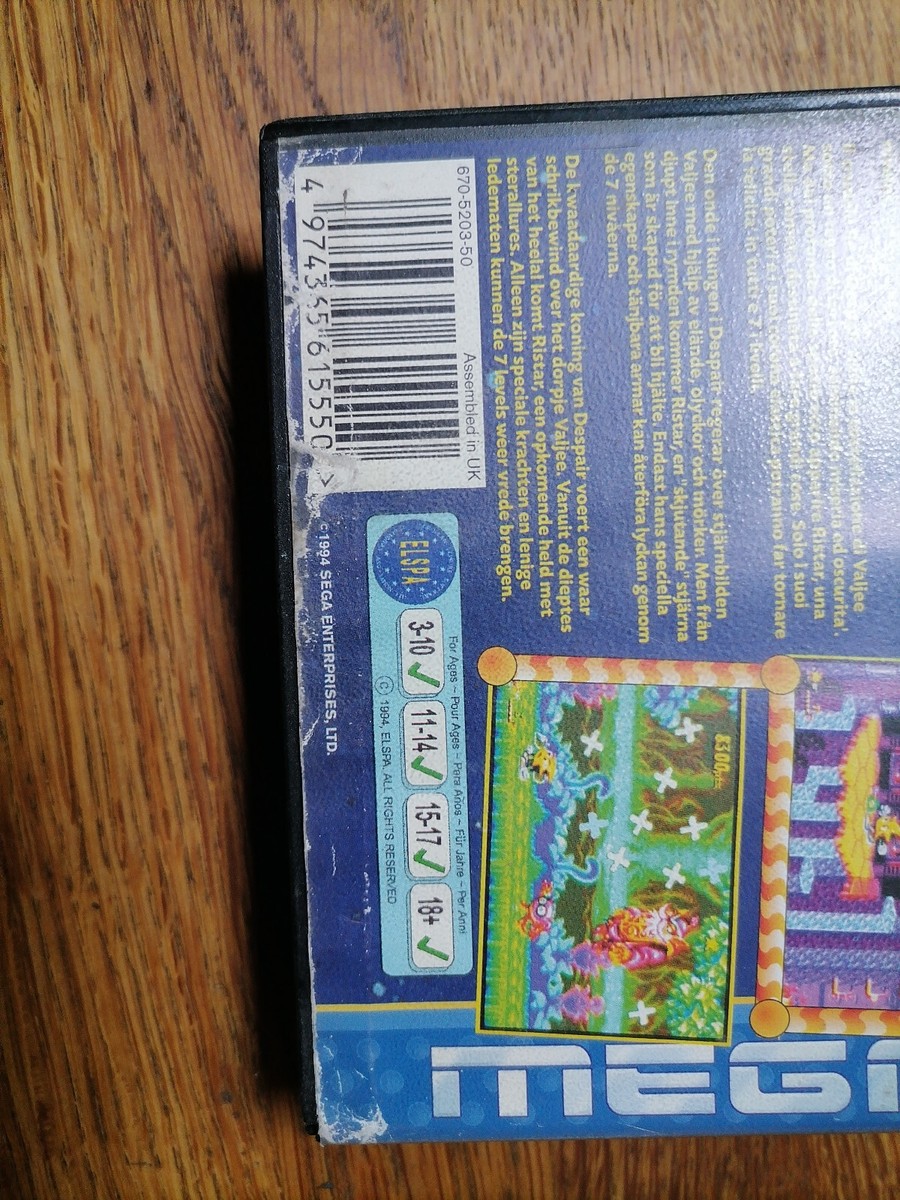 RISTAR COMPLET BOÎTE NOTICE SEGA MEGADRIVE PAL EURO (FR) CIB