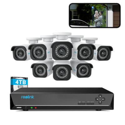 Reolink RLK16-800B8 4K 16CH 4TB HDD PoE Security Camera System Audio Recording