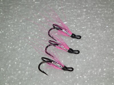 salmon/seatrout fly----3 pink & silver tied on partridge p double size 10