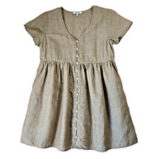 Madewell Mini Dress Petite Small Olive Alexandra Pockets Baby Doll Minimalist