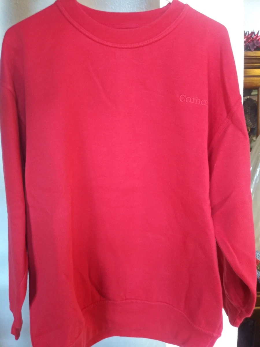 Carhartt Embroidered Red Crew Neck Sweatshirt Mens Medium | eBay