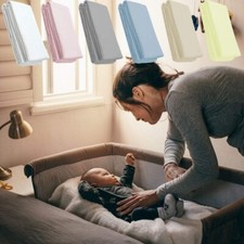2x Fitted Sheets Compatible with Snuzpod Bedside Crib 100 % Cotton
