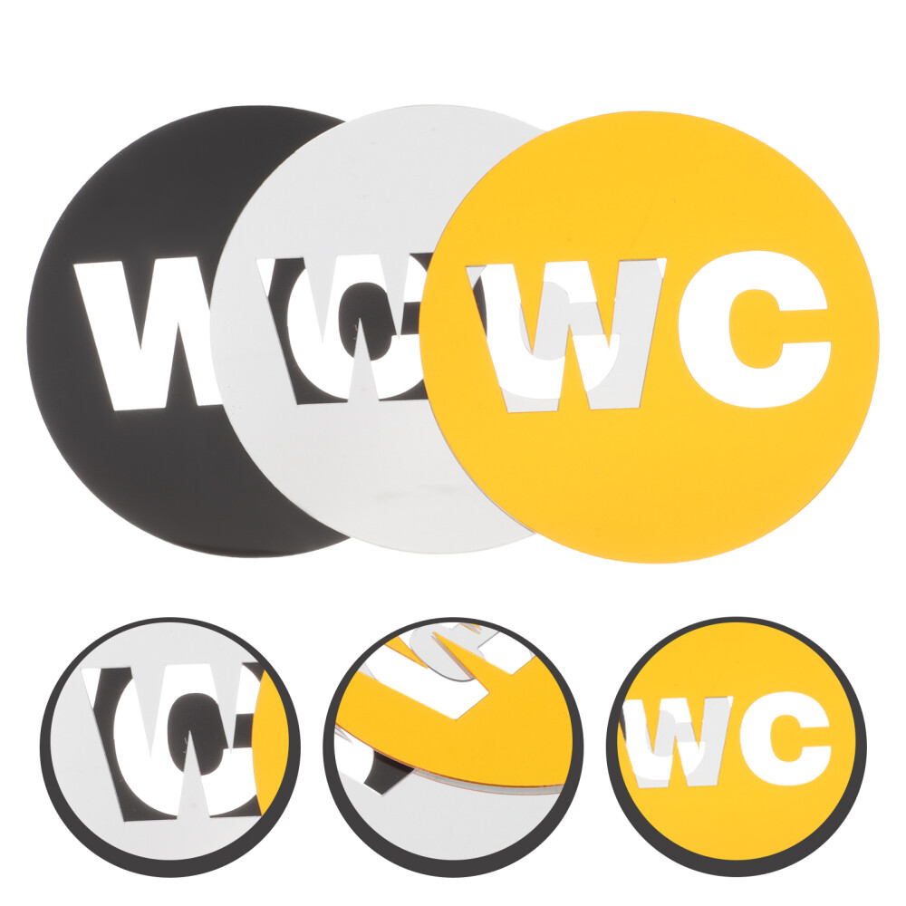 3 Pcs Unisex Bathroom Sign Door Symbol Signs Miss The Acrylic eBay