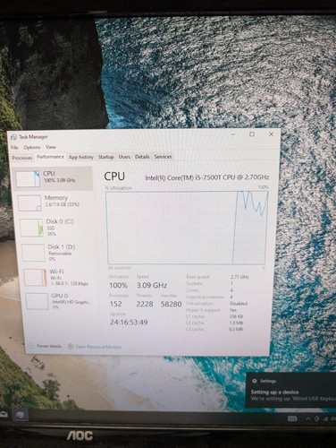 HP ProDesk 600 G3 i5 7500T - 8GB RAM - 256GB M.2 - NO A/C - WIN10PRO - USED - Afbeelding 5 van 6