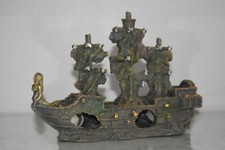 Aquarium Detailliert Alt Englisch Piraten Galeone Schiffswrack 24 x 6 x 17 CM