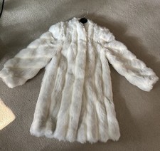 Vintage 80s Jordache Faux Fur Coat Fully Lined Size 9/10 Ivory/white/gray *mint