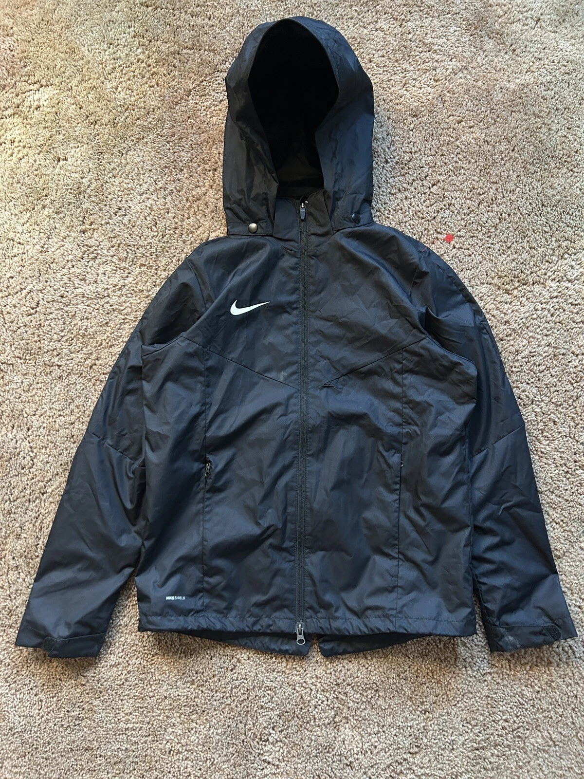 Nike Sportswear Jacket Defender Windbreaker Shield Full Zip Youth XL Black